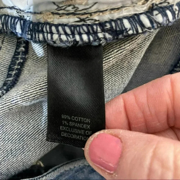 WHBM pedal pusher 4 blue denim capris casual - Picture 4 of 4